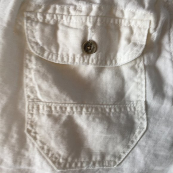❤️4/$20 POINT ZERO white linen carpi shorts - Picture 5 of 6